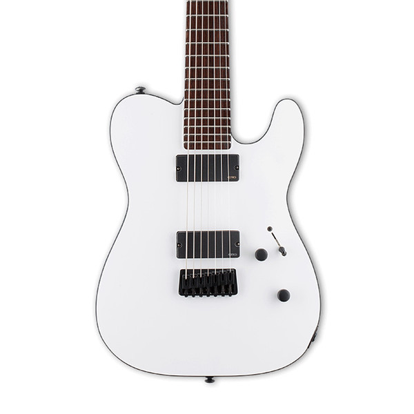 DISC ESP LTD TE-407 7 String Electric Guitar, Snow White Satin at