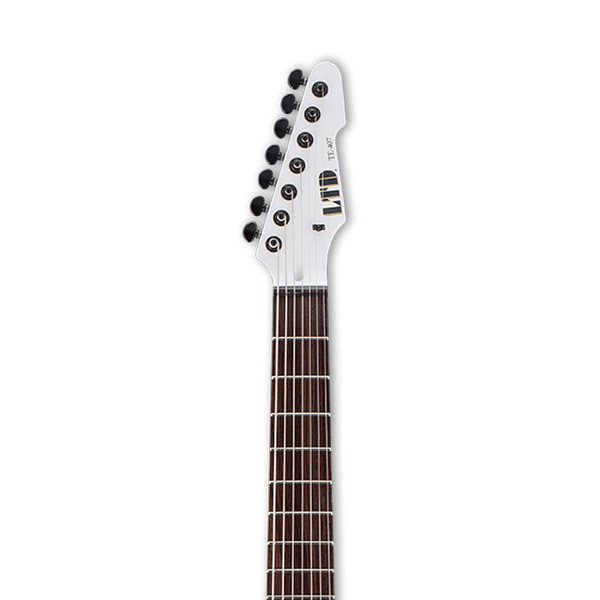 DISC ESP LTD TE-407 7 String Electric Guitar, Snow White Satin at