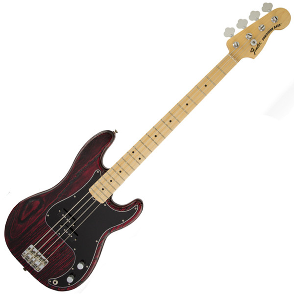 DISC Fender Limited Edition Sandblasted P-Bass, Crimson Red Trans at  Gear4music