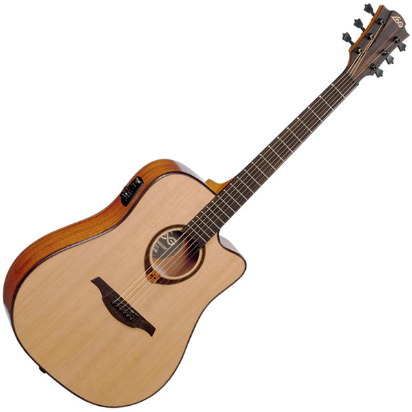 LAG T200DCE Dreadnought Cutaway Electro Acoustic Guitar, Natural