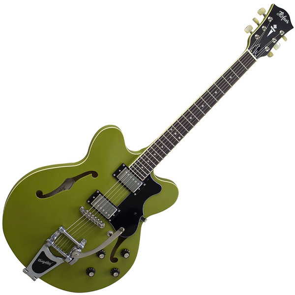 Hofner Verythin Limited Edition Bigsby Electric Guitar, Matt Green