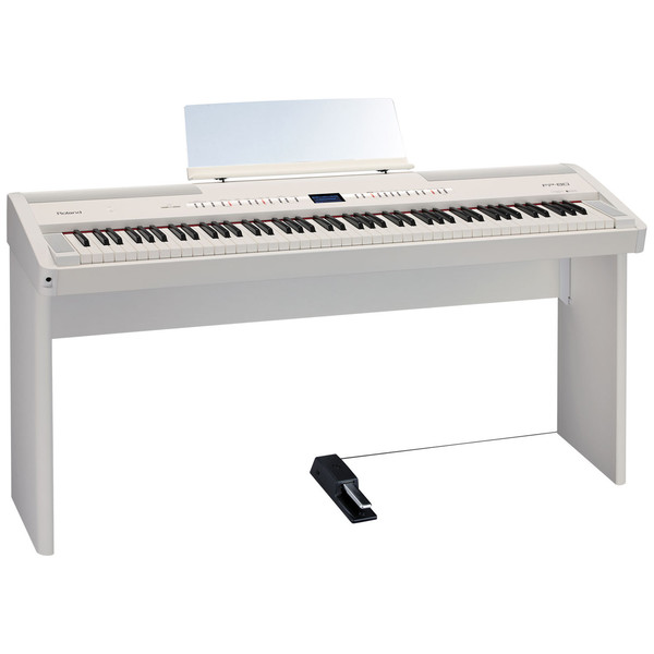Roland FP-80 SuperNATURAL Digital Piano, White with FREE Stand