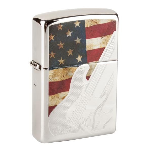 Fender Zippo American Flag w Etching Lighter