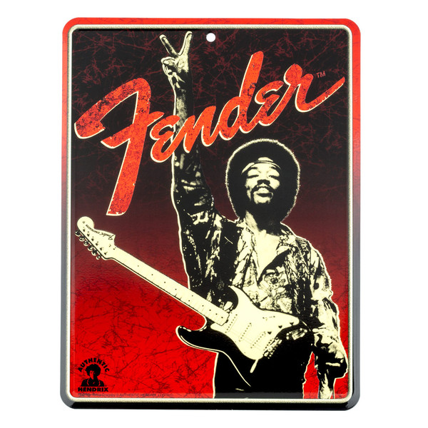 Fender Jimi Hendrix Peace Sign Tin Sign