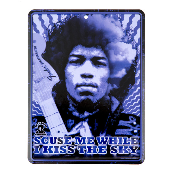 Fender Jimi Hendrix Kiss the Sky Tin Sign