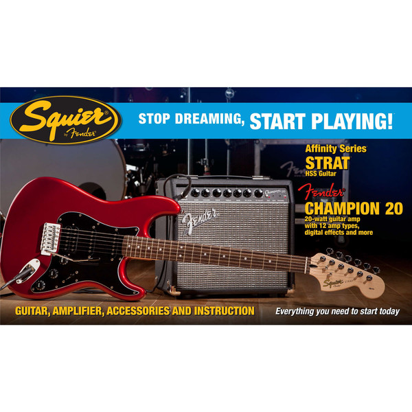 Squier Stop Dreaming, Start Playing Affinity Strat Pack, Red