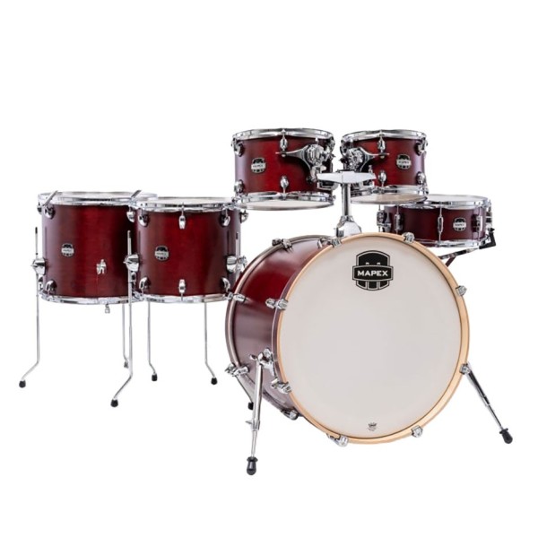 Mapex Mars Maple 22" 6pc LA Fusion Shell Pack, Merlot Satin