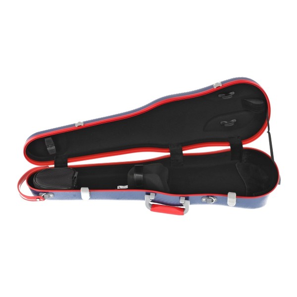 Gewa Fun Polycarbonate Shaped Violin Case, Blue and Red