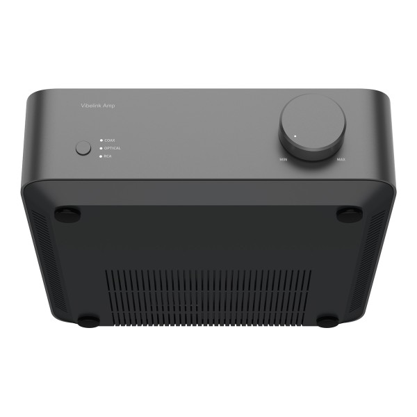 WiiM Vibelink Amplifier, Space Grey - under front angle 