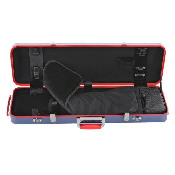 Gewa Fun Polycarbonate Oblong Violin Case, Blue and Red