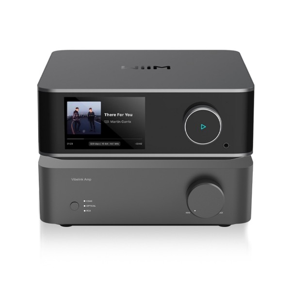 WiiM Vibelink Amplifier, Ultra Streamer, and Klipsch R-60M Speaker Hi-Fi Bundle - streamer and amp 