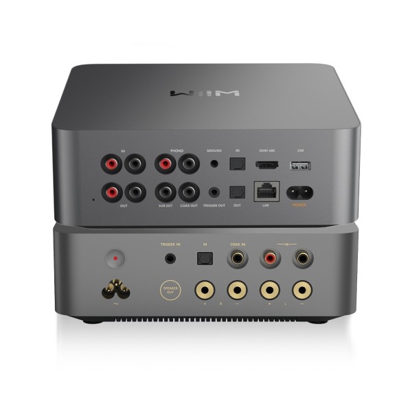 WiiM Vibelink Amplifier, Ultra Streamer, and Klipsch R-60M Speaker