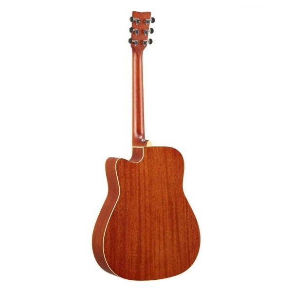 Yamaha FGCTA Transacoustic FG Cutaway, Vintage Tint - back 