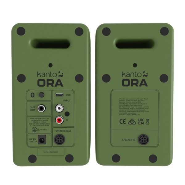 Kanto Ora Desktop Speakers, Moss - Rear