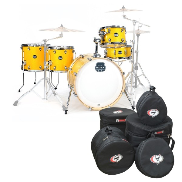 Mapex Mars Birch 22'' 5pc Crossover Shell Pack w/Bags, Sunflower