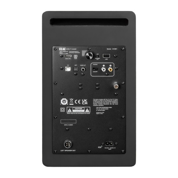 ELAC Debut ConneX DCB61 Active Speakers (Pair), Black - Rear view