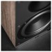 ELAC Debut ConneX DCB61 Active Speakers (Pair), Walnut - Detail image, angled and down, driver and tweeter