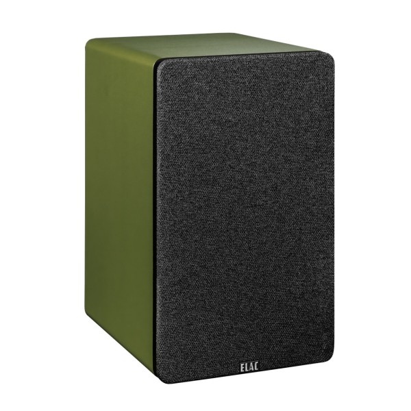 ELAC Debut ConneX DCB61 Active Speakers (Pair), Olive - Angled with grille attached