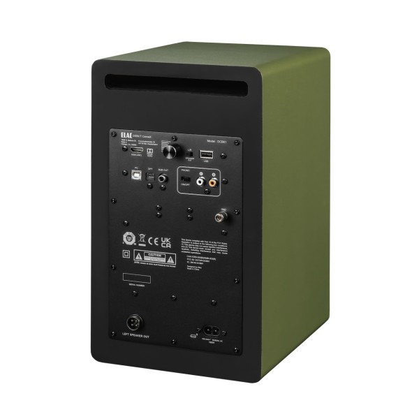 ELAC Debut ConneX DCB61 Active Speakers (Pair), Olive - Rear view angled