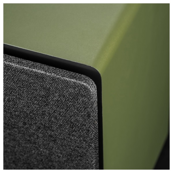 ELAC Debut ConneX DCB61 Active Speakers (Pair), Olive - Detail image, grille attached