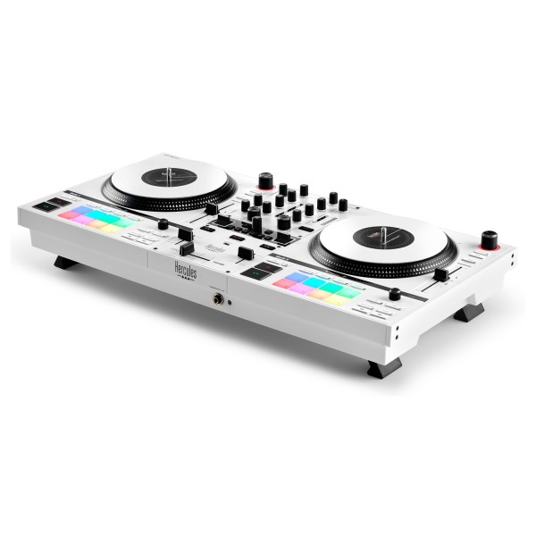 Inpulse T7 Motorised DJ Controller, White - Angled