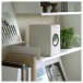 KEF Q1 Meta Bookshelf Speakers (Pair), Satin White - Lifestyle Image, up-close, compact