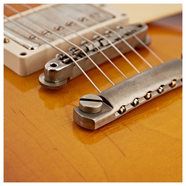 Gibson Custom 1958 Les Paul Standard Reissue Ultra Light Aged, Bourbon Burst #85173 - aged bridge