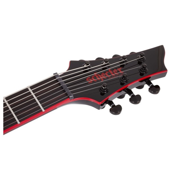 Schecter Sunset 7 String, Red Dawn - headstock 