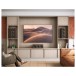 KEF Q6 Meta Centre Speaker, Walnut - Lifestyle Image, LCR channel setup