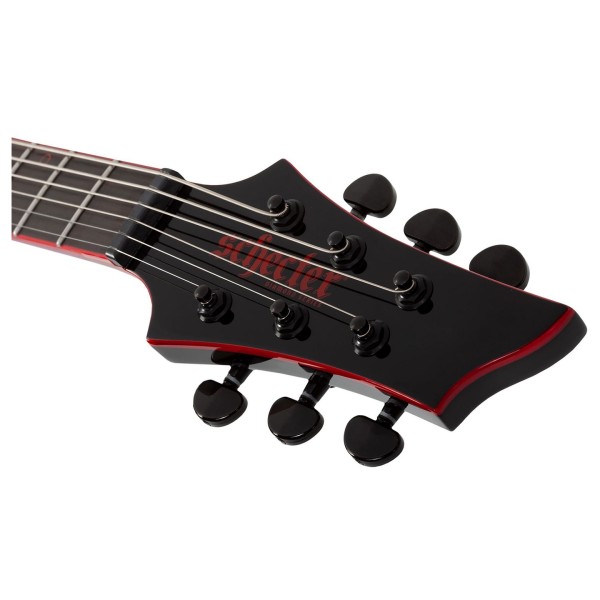 Schecter Sunset EverTune, Red Dawn - headstocks 