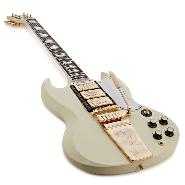 Gibson Custom 1963 Les Paul SG Custom Reissue Maestro VOS, Classic White #406303 - longshot