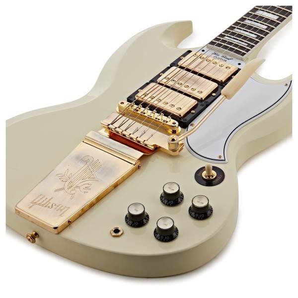Gibson Custom 1963 Les Paul SG Custom Reissue Maestro VOS, Classic White #406303 - body 
