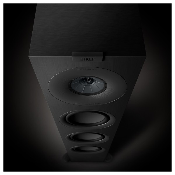 KEF Q11 Meta Floorstanding Speaker, Satin Black - Detail Image, downwards