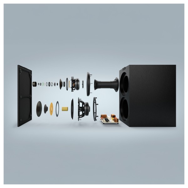 KEF Q Concerto Meta Bookshelf Speakers (Pair), Satin Black - Exploded