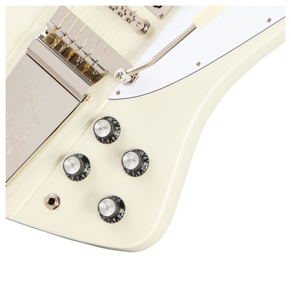 Epiphone 1963 Firebird V Maestro Vibrola Reissue, Polaris White - knobs