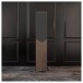 Acoustic Energy AE309 MKII Floorstanding Speakers (Pair), Walnut Veneer - Lifestyle image, grille attached