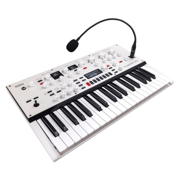 Korg KingKorg Neo Virtual Analog Synthesizer - Angled with Mic