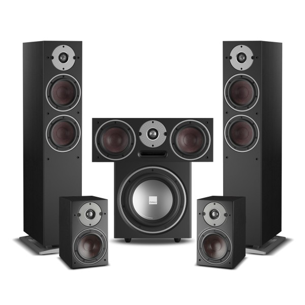 DALI OBERON 5 5.1 Speaker Package with E-9F Subwoofer, Black Ash