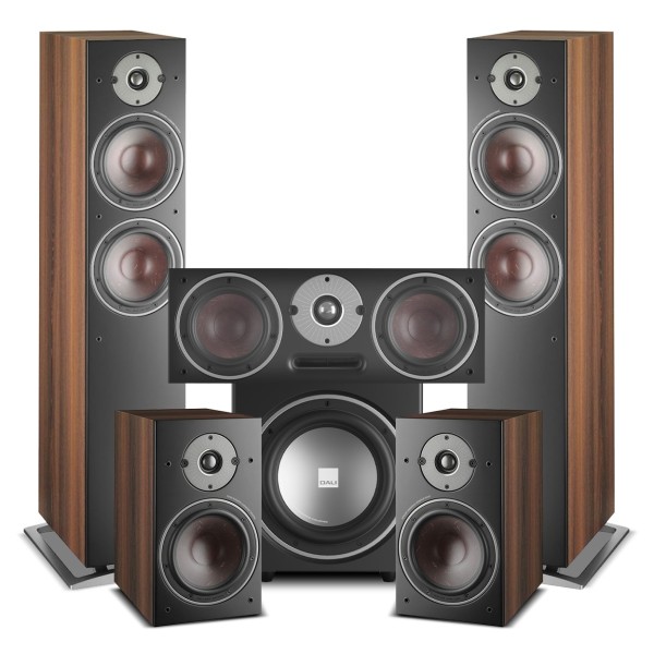 DALI OBERON 7 5.1 Speaker Package with E-12F Subwoofer, Dark Walnut