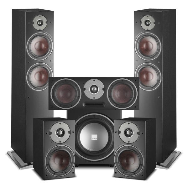 DALI OBERON 7 5.1 Speaker Package with E-12F Subwoofer, Black Ash