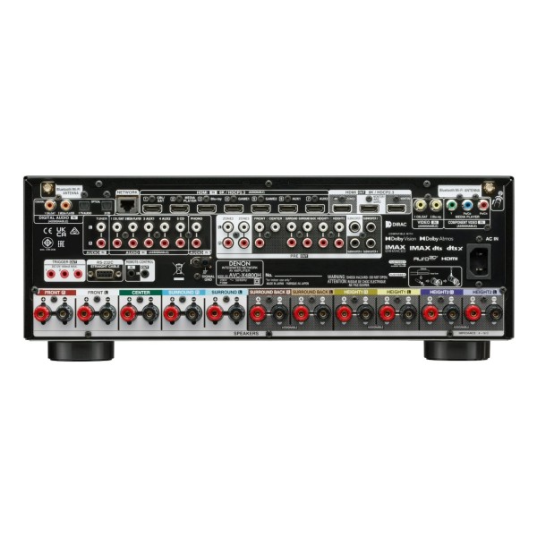 Denon AVC-X4800H AV Amplifier, Black - rear 