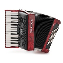 Hohner Bravo II 48 Silent Key Accordion, Red
