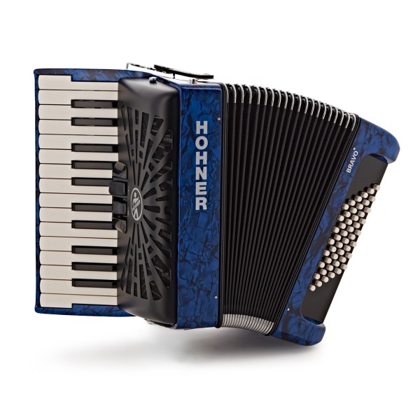 Hohner Bravo II 48 Silent Key Accordion, Dark Blue
