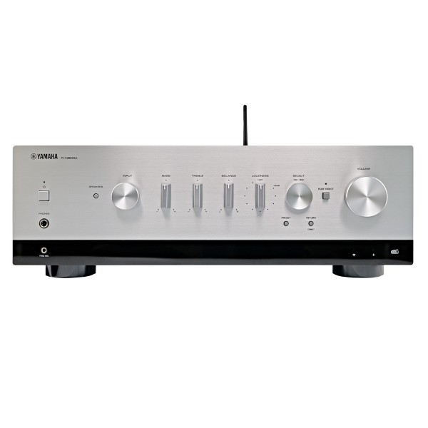 Yamaha R-N800A 100W Network Receiver, Silver - front