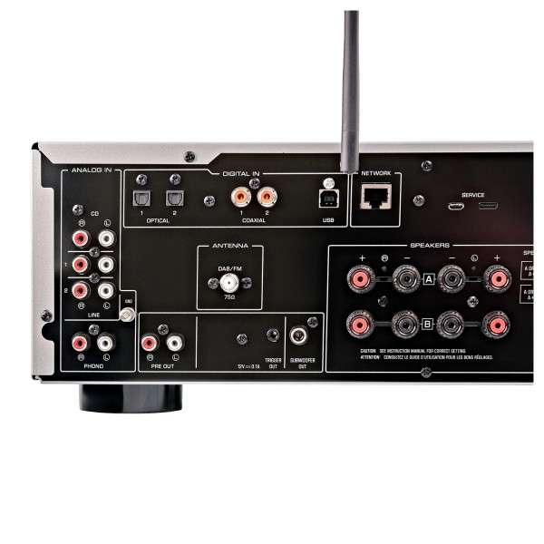 Yamaha R-N800A 100W Network Receiver, Silver - rear detail