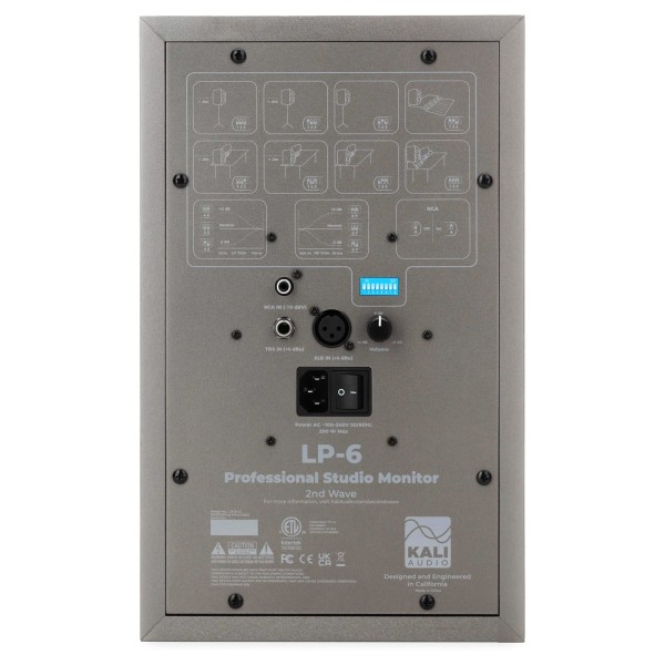 LP-6 MK2 Studio Monitor, Grey - Rear