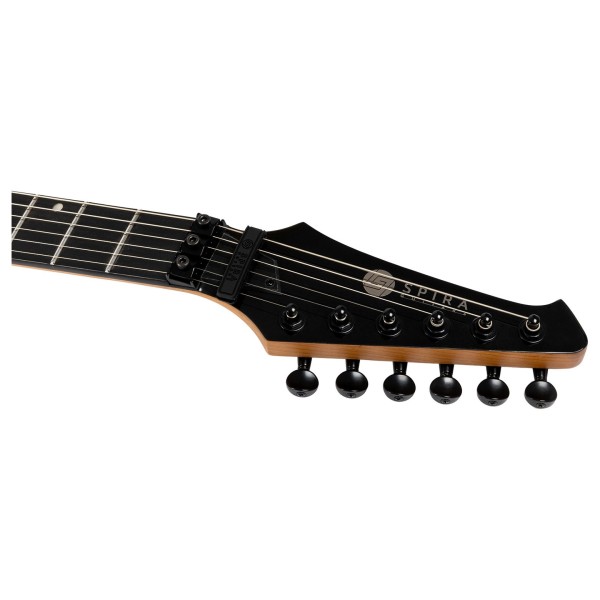 Spira Guitars S-420 MBK, Satin Black - headstock