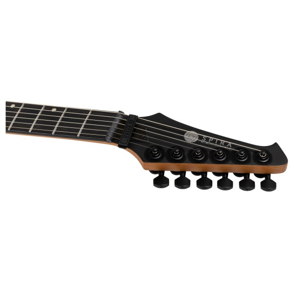 Spira Guitars V-400 MBK, Satin Black - headstock 