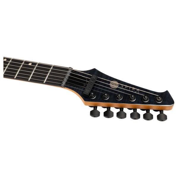 Spira Guitars X-500 TBK E, Transparent Black  -headstock