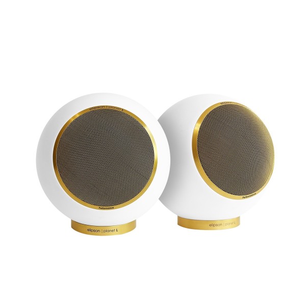 Elipson Planet L Performance Speakers (pair), Matt White-Gold - pair 